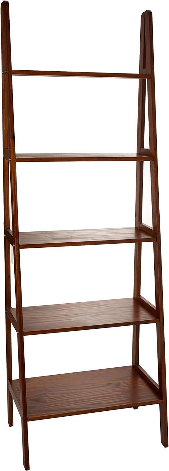 Casual Home 5-Shelf Ladder Bookcase: Stylish & Versatile Storage Solution