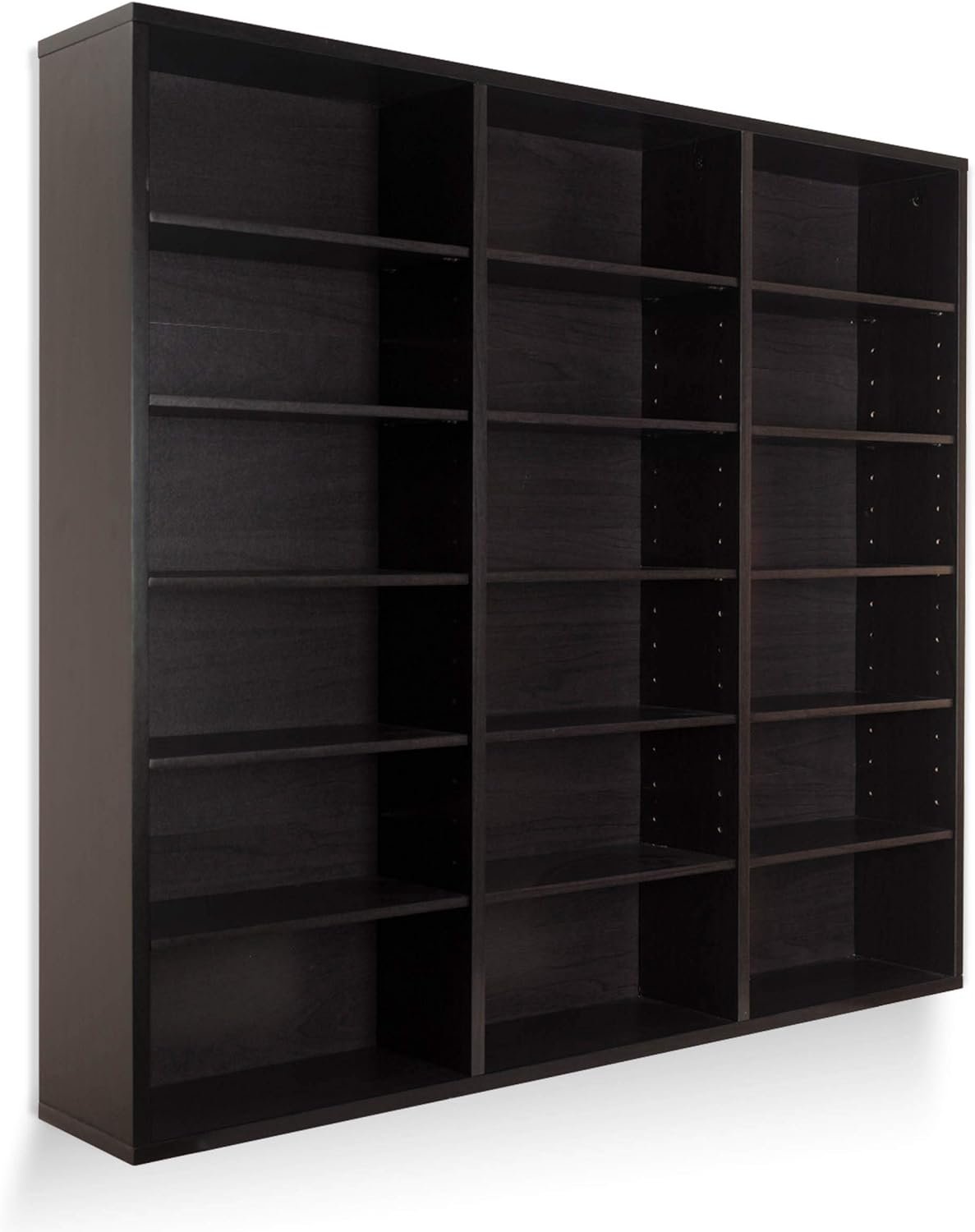Atlantic Oskar 540 Wall Mounted Media Storage Espresso Cabinet, Large