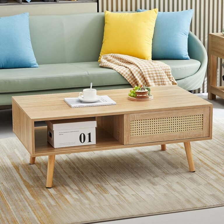 Ganooly Mid Century Coffee Table with Storage – Stylish, Functional, Durable