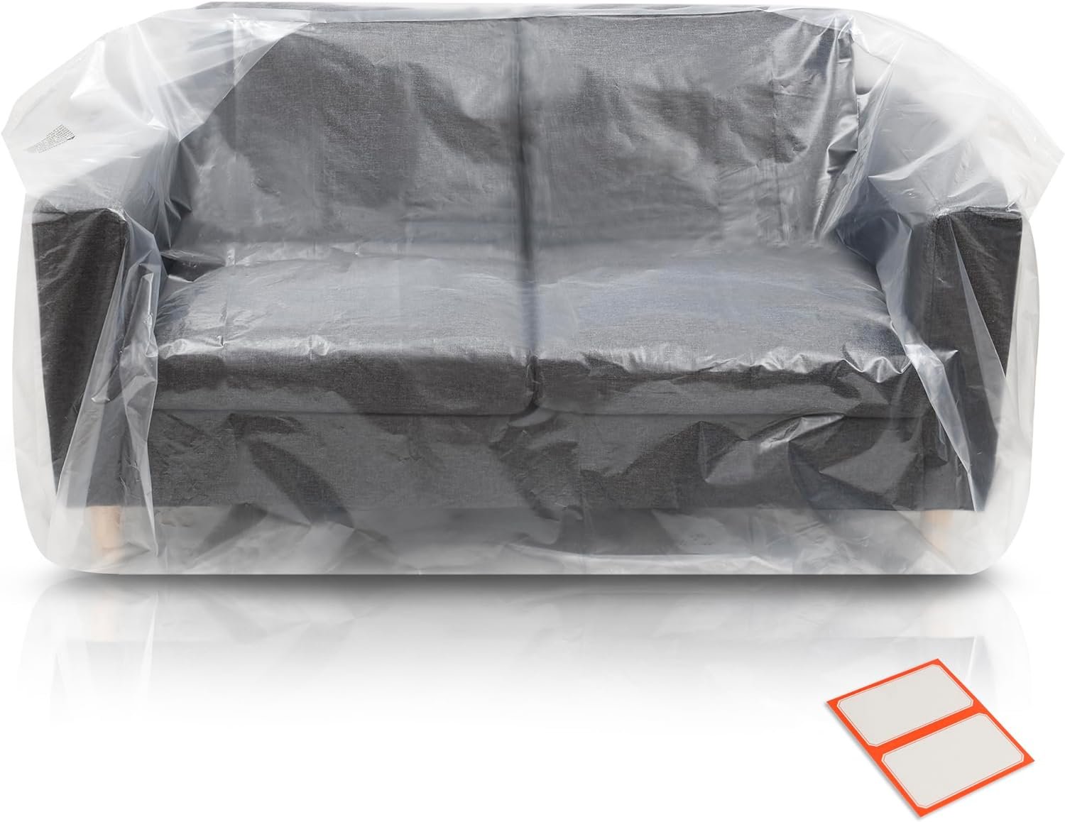 Plastic Furniture Covers for Moving - Heavy-Duty Loveseat Cover for Love Seat, Bench and Large Items, Clear Bags for Renovation, Wrap or Storage - Extra Large Bag Open Size 68 x 42 x 62 Inch