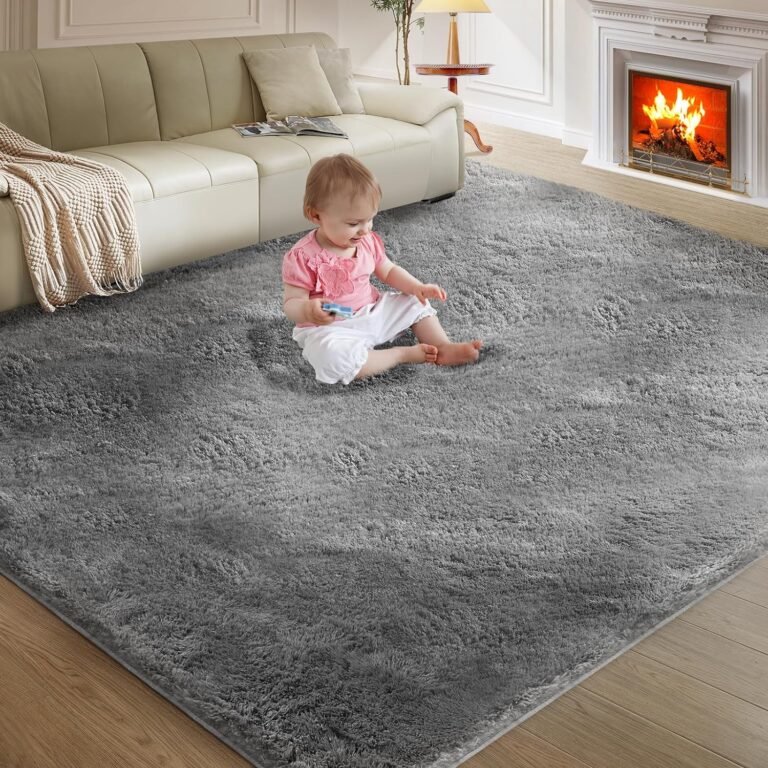 Fairblink Ultra Soft 5X8 Ft Grey Fluffy Shag Area Rug Review