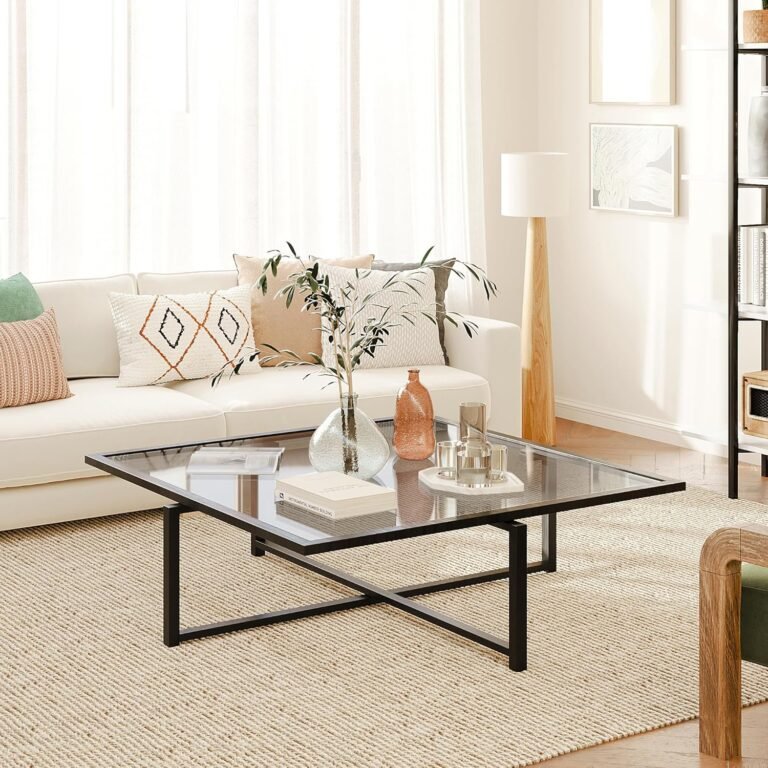 Stylish Small Space Square Glass Coffee Table