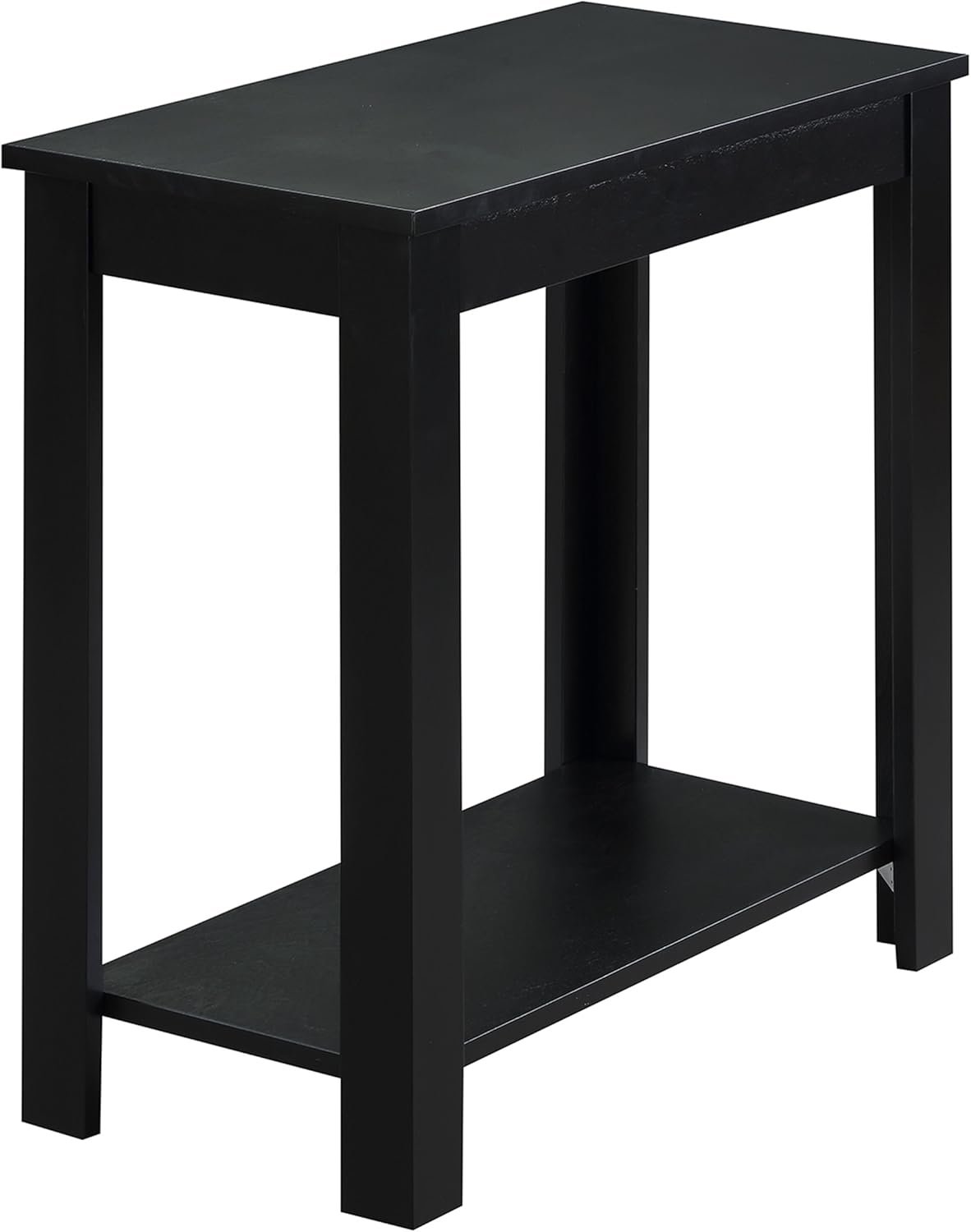 Convenience Concepts Designs2Go Baja Chairside End Table 23.75"- Modern Living Room Table with Storage Shelf, Transitional Bedside Table, Black