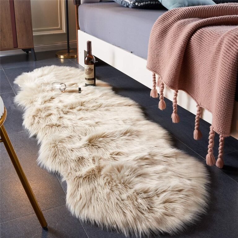 Ultra Soft Shaggy Rug | EasyJoy Beige Faux Sheepskin