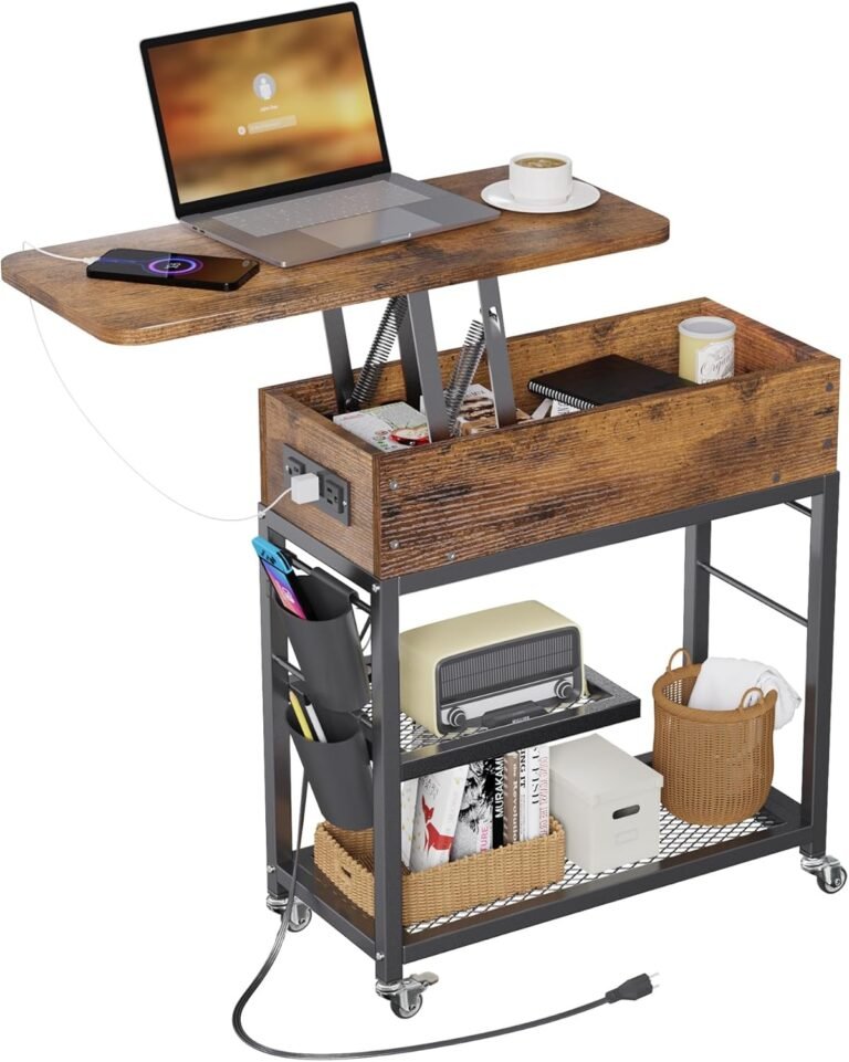 Rustic End Table with Charging Station – Colima