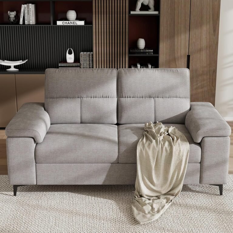 Modern Loveseat – Light Gray Comfort & Style