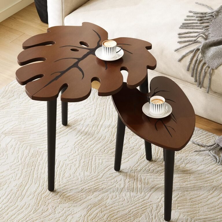BAMEOS Monstera Nesting Tables: Stylish Space Savers