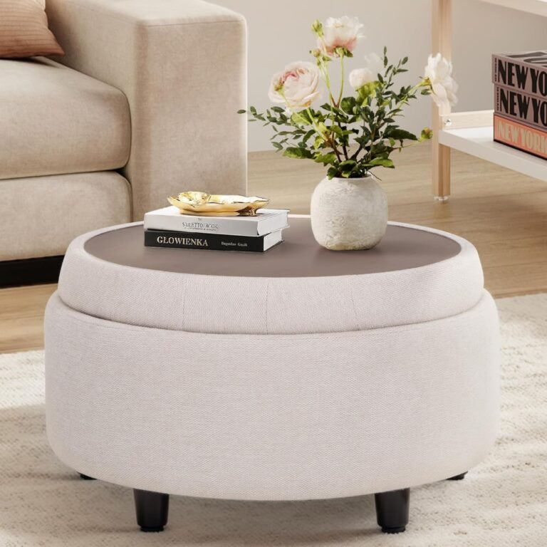 Stylish Fabric Ottoman – Storage & Seating | COLAMY