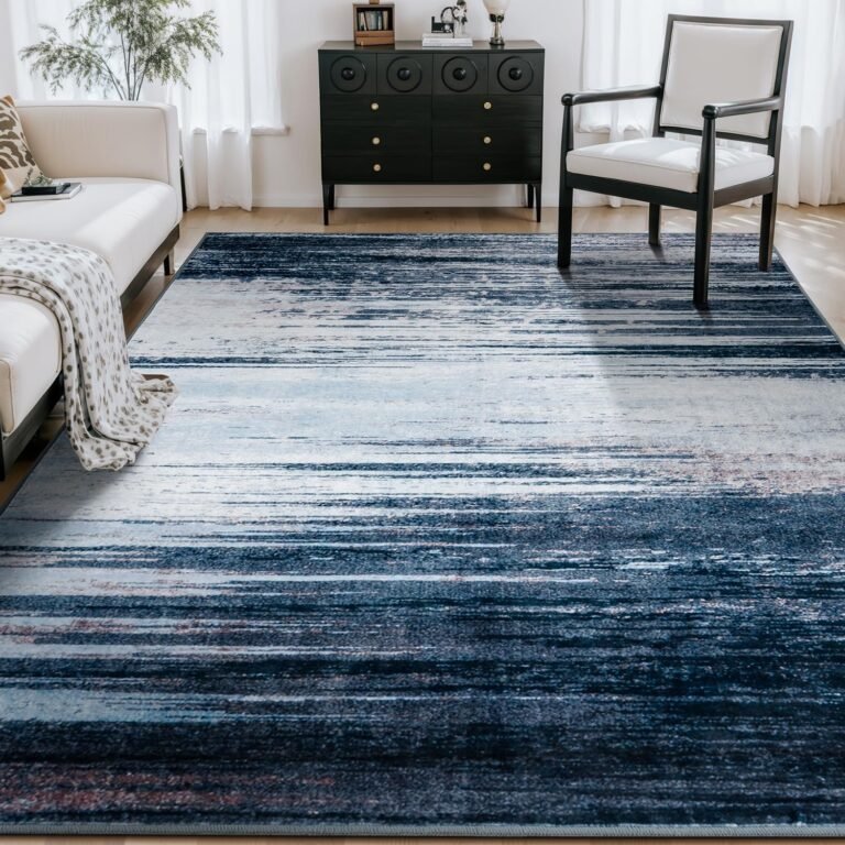 Blue Grey Area Rug | Soft & Washable | Rugflix