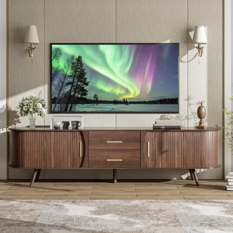 Mid-Century TV Stand – Merax 70″ Walnut Console