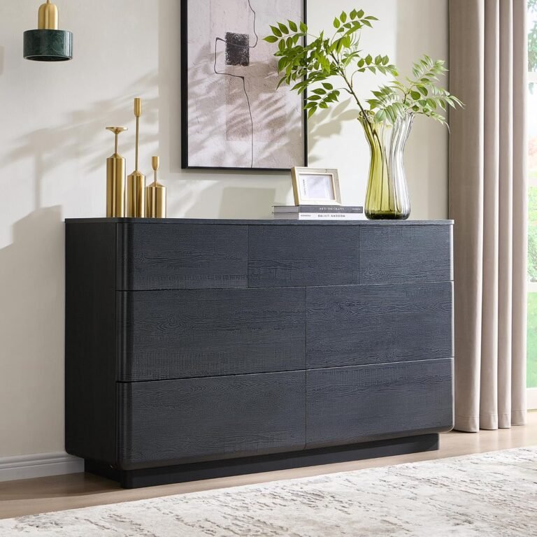 Modern Black Dresser | 7 Drawer Storage | ACCOHOHO