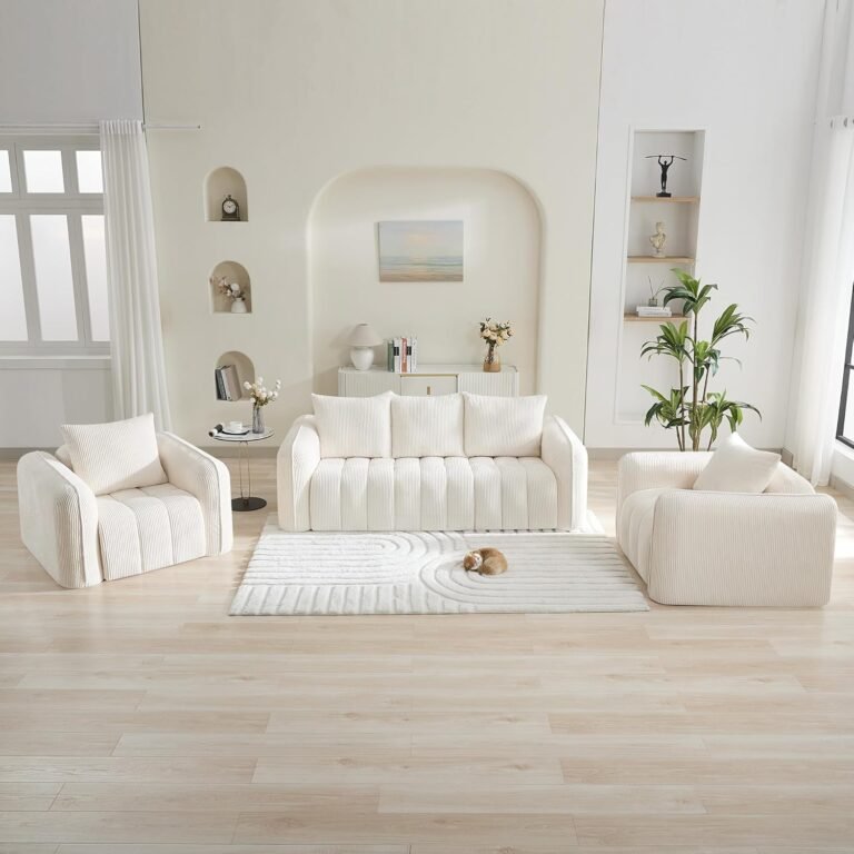 Modern Corduroy Sofa Set – Living Room Comfort