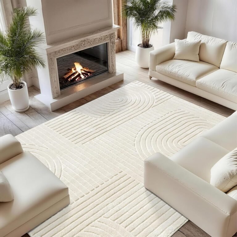 Beige Area Rug 8×10 – Washable & Soft | SWGRT