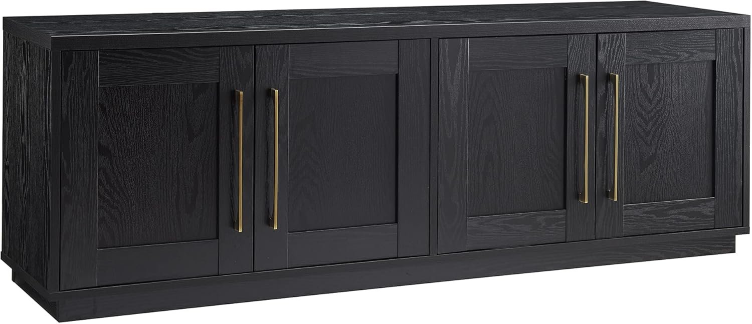 Henn&Hart Tillman Rectangular TV Stand for TV's up to 80" in Black Grain | Rectangular, for TV's, in Black Grain