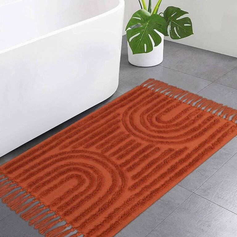 Terracotta Rainbow Rug – LEEVNA Washable Area Rug