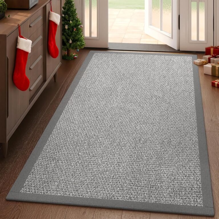 Washable Runner Rug 3×5 | Farmhouse Grey | Non-Slip