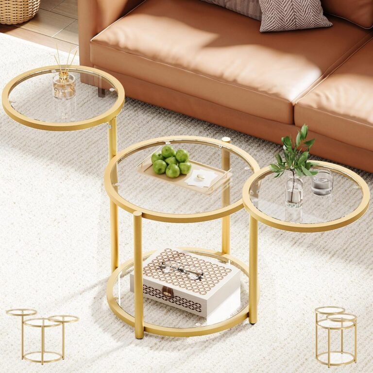 Modern Gold Coffee Table – Curlaky Rotating Center Table