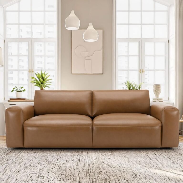 Oversized PU Leather Sofa | COLAMY Comfort & Style