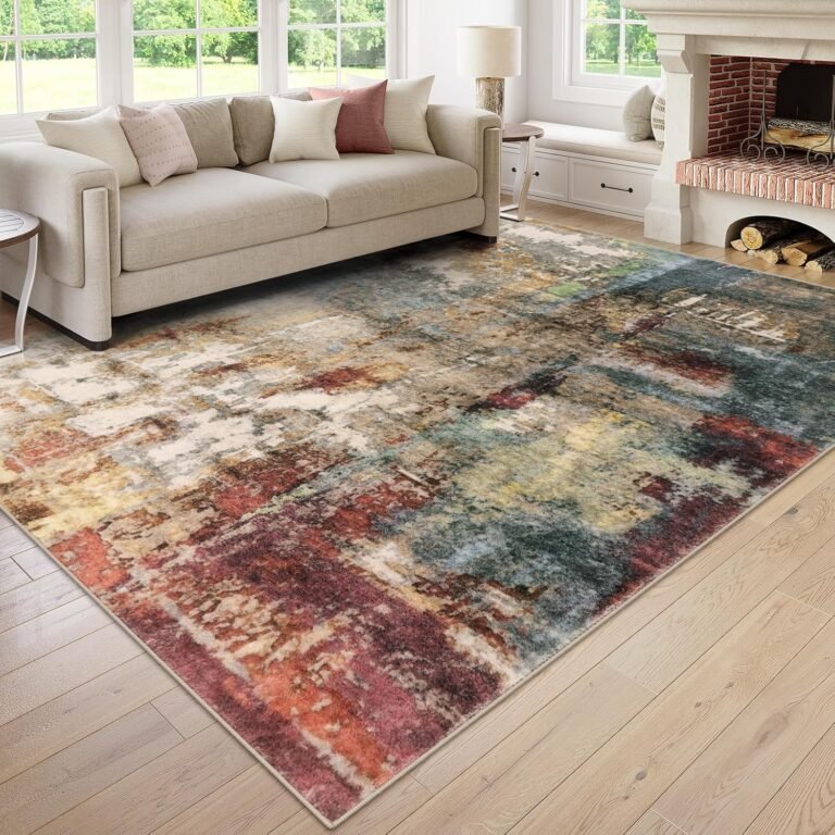 Lahome Modern Abstract Living Room Rug Review: 8×10 Area Rug for Stain Resistant Non Slip Carpet